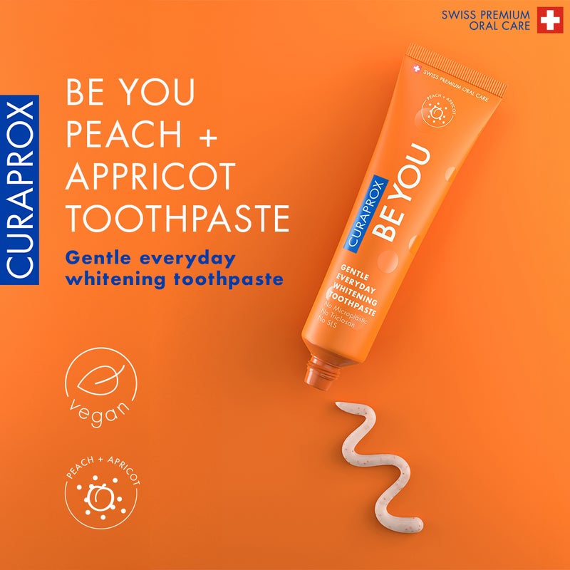 CURAPROX Be You Peach + Apricot Toothpaste | 60ml | Gentle Formula for Healthy Teeth & Gums | Refreshing Peach & Apricot Flavor, SLS-Free & Vegan-Friendly] - Image 2